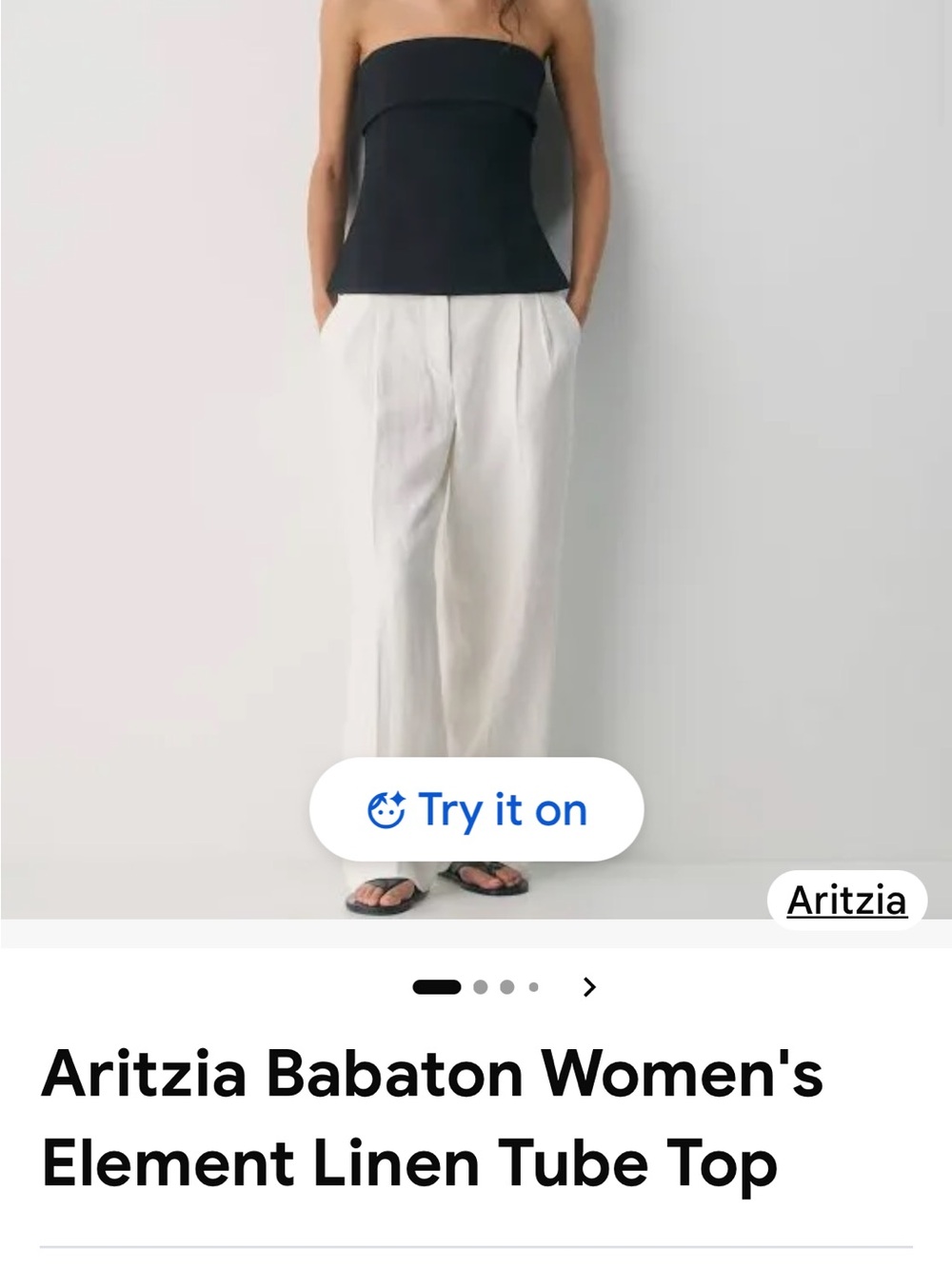 Aritzia Babaton Element Linen Tube Top